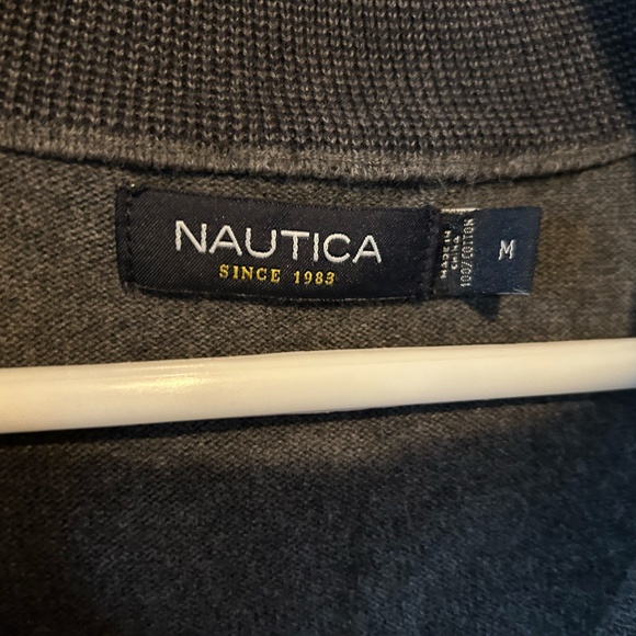 Men's Nautica Classic Fit Quarter Zip Cotton Sweater Size Medium - Picture 3 of 5